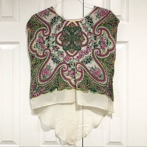 Anthropologie Maeve Silk Floral Paisley Komal Top